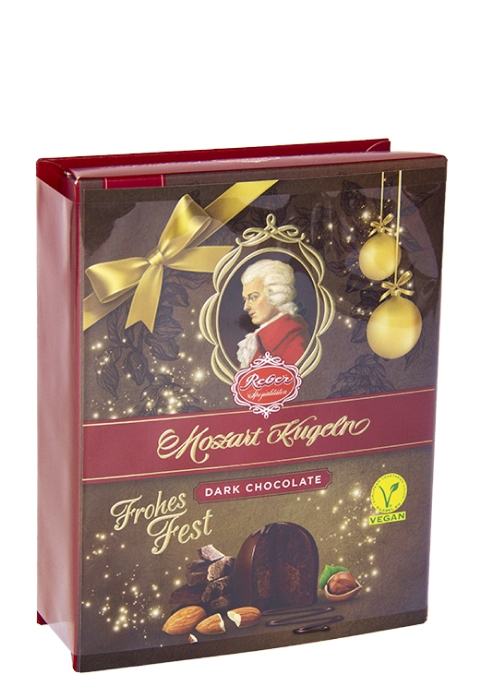 Конфеты Reber из темного шоколада Mozart Kugeln с нг открыткой 120г